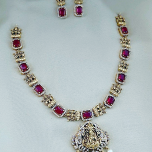 ROOPA ANTIQUE MULTI STONE LAKSHMI NECKLACE - Image 4