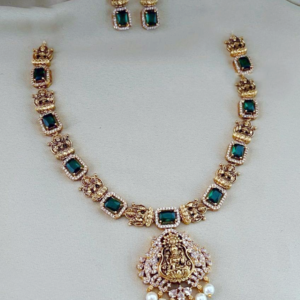 ROOPA ANTIQUE MULTI STONE LAKSHMI NECKLACE - Image 3