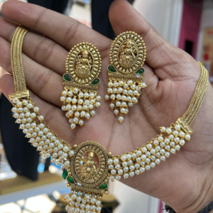 PEARL PREMIUM LAKSHMI GUNGURU NECKLACE SET - Image 1